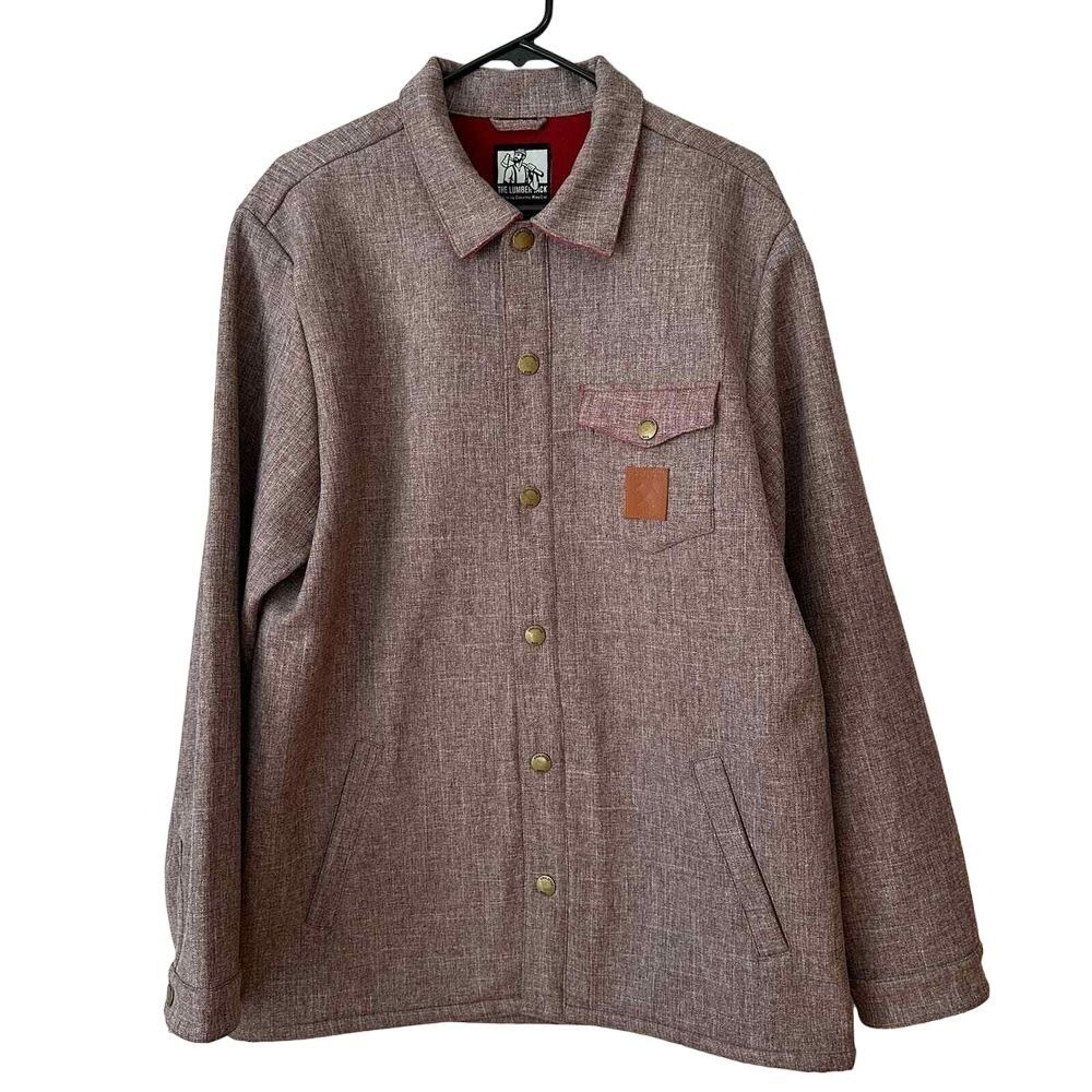 Coalatree XL Lumberjack Work Line Jacket Burgundy Long Sleeve Fleece Lined Snap